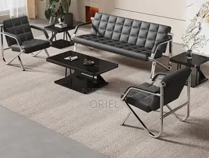 Ofisi Sofa Mwenyekiti 5-Seater - Nyeusi Ngozi