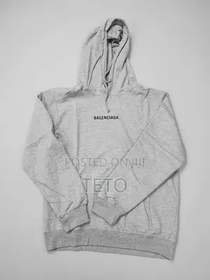 Balenciaga Grey Logo Hoodie - Medium Fit