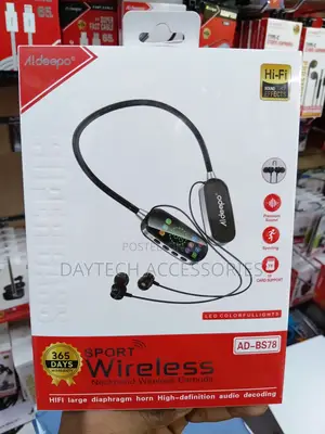 Aldeepo AD-BS78 Wireless Neckband Earphones - Nyeusi
