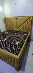 King Size Bed with Mattress - Solid Mvule Wood - 2