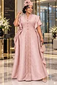Boubou/Kaftan Nzuri ya Rangi ya Zambarau na Kofia - 2