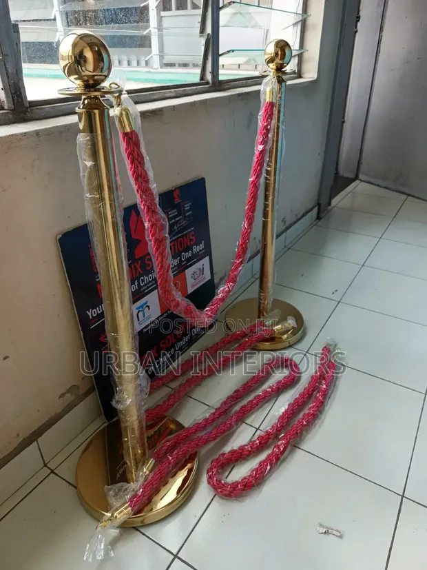 Brand New Red Carpet Stanchions (Set of 2 + Rope) - 1