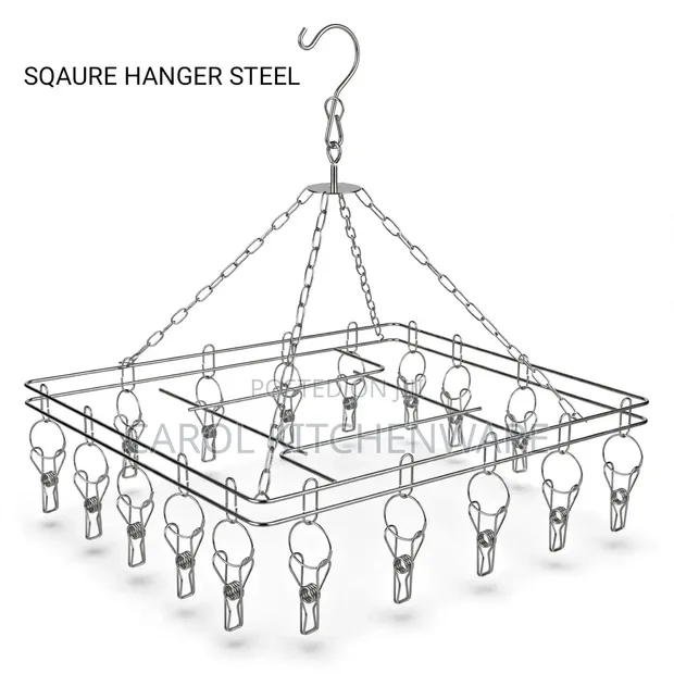 Stainless Steel Square Hanger - 20 Piece Sock Hanger - 1