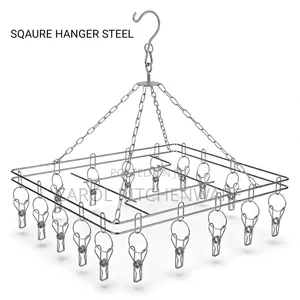 Stainless Steel Square Hanger - 20 Piece Sock Hanger
