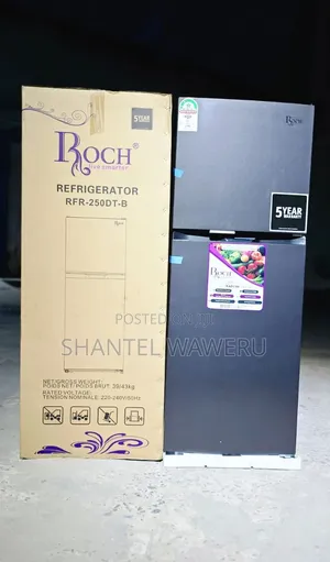 197L Roch RFR-250-dt-b Double Door No Frost Refrigerator