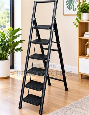 6-Step Folding Ladder with Wide Anti-Slip Pedals