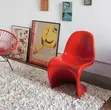 Red Plastic Dining Chair for Home Office - 2