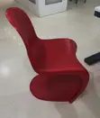 Red Plastic Dining Chair for Home Office - 3
