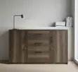 Wooden 2-Door Filing Credenza yenye 3 Drawers - 2
