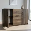 Wooden 2-Door Filing Credenza yenye 3 Drawers - 3