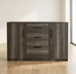 Wooden 2-Door Filing Credenza yenye 3 Drawers - 5