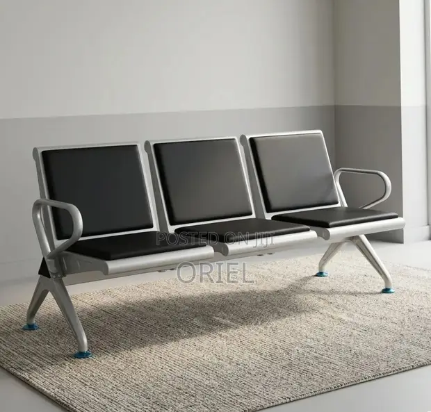 Office Reception 3-Seater Padded Bench - 1