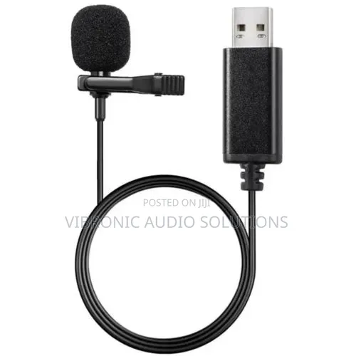 Lapel Microphone ya USB (Plug & Play) - Nyeusi - 1