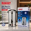 Redberry RWB820 20L Umeme wa Maji Moto wa Chai 2500W - 2