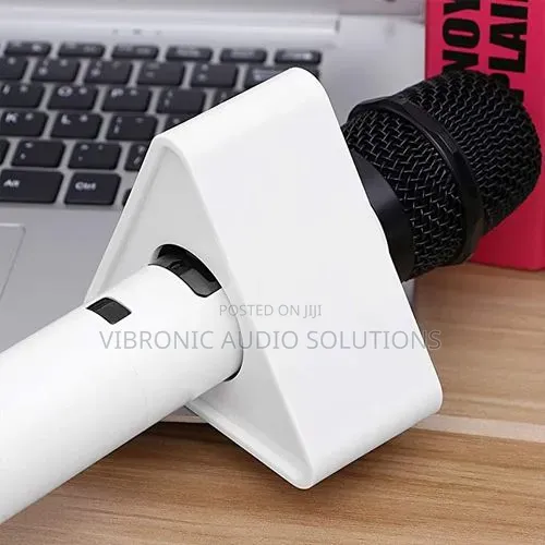 Triangle TV Interview Microphone Flag Station - White - 1