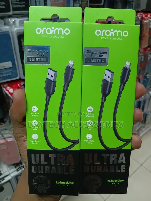 Oraimo RobustLine 1-Meter USB to Lightning Fast-Charging Cable - 1