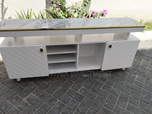 5 Ft Gray Top TV Stand - 1