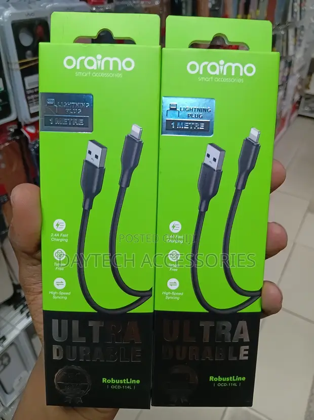 Oraimo RobustLine 1M USB to Lightning Cable OCD-114L - Black - 1