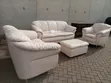 Nicoletti 6-Seater Italian Leather Sofa na Ottoman - 1