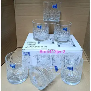 Set of 6 High-Quality 330ml Glass Water/Juice Glasses