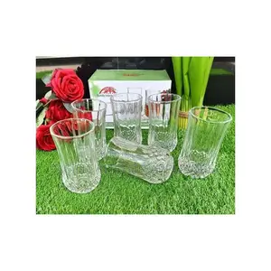 Sundabest Latest Diamond Design Juice Glasses (Set of 6)