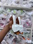 Ladies Wooden Block-Heel Slip-on Sandals - 1