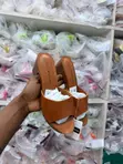 Ladies Wooden Block-Heel Slip-on Sandals - 3
