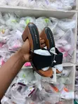 Ladies Wooden Block-Heel Slip-on Sandals - 4