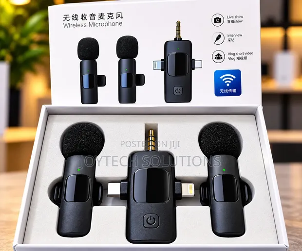 Kifaa cha Mic za Lapel 2-Piece Wireless kwa Mahojiano, Video & Streaming - 1