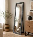 Plastic Print Floor Mirror - Black - 2