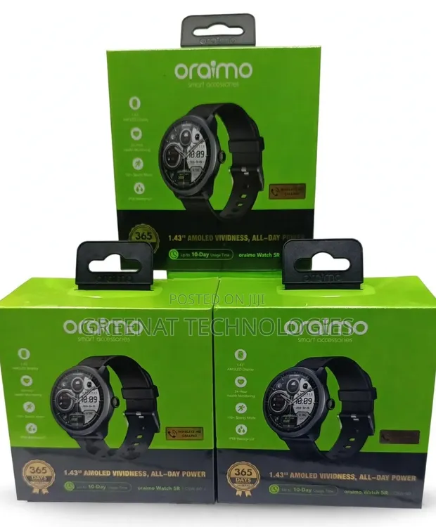 Oraimo Watch 5R OSW-60: 1.43" AMOLED, Bluetooth Calling, 10-Day Battery - 1