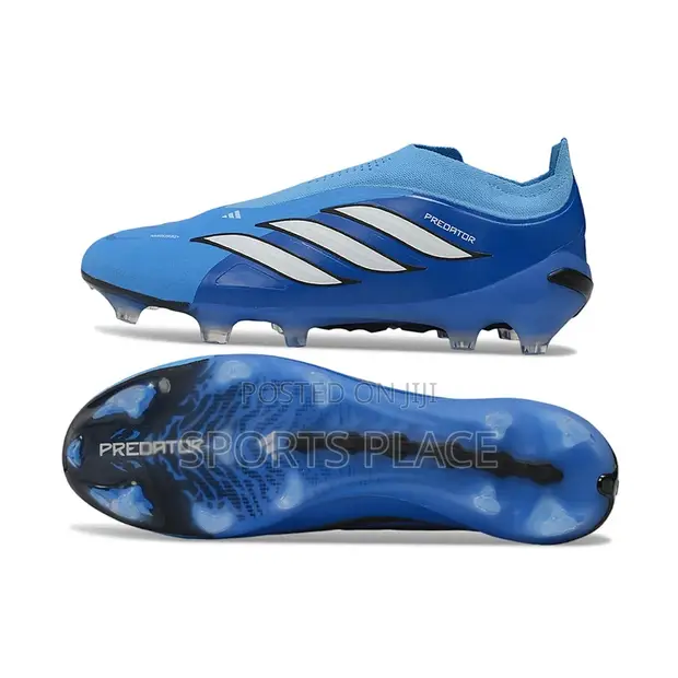 Adidas Predator Powerspine Viatu vya Mpira wa Miguu - Bluu, Bila Kamba - 1
