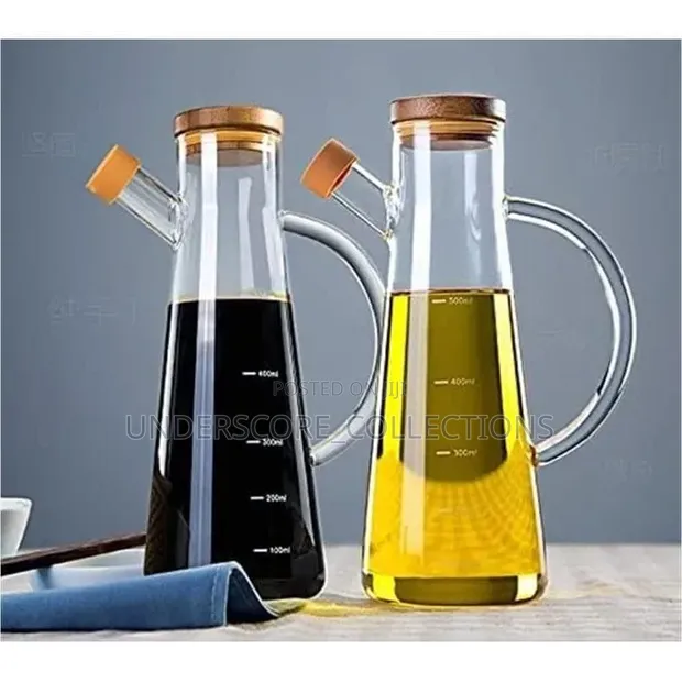 2-Way Glass Oil Holder with Bamboo Cork (900ml) - 1