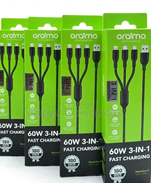 Oraimo DuraLine 4 60W 3-in-1 Fast Charging Cable
