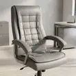 Leather Swivel Office Chair - Brown - 4