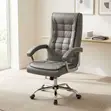Leather Swivel Office Chair - Brown - 5