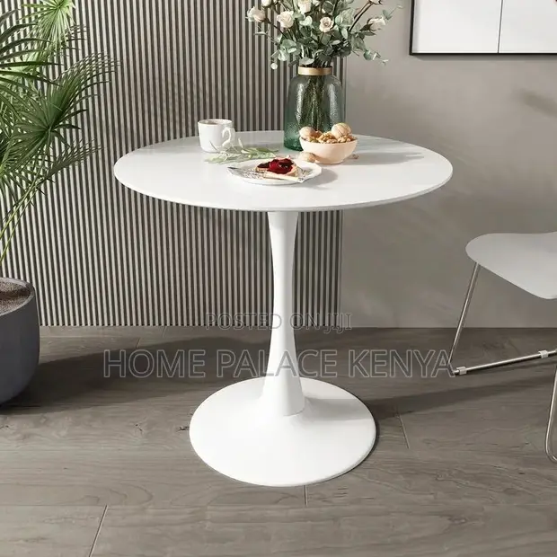 Modern White Round Dining Table (4 Seater) - 1