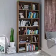 Modern Bookshelf - 5 Shelves, Wood, Brown - 4