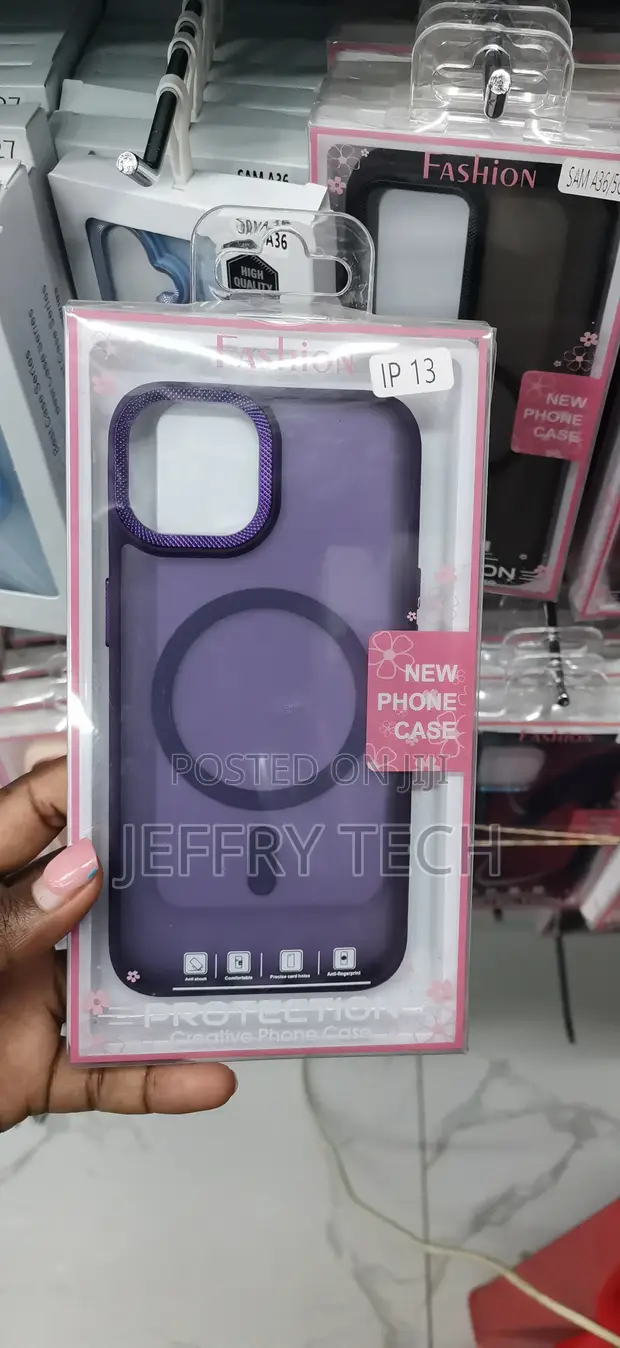 Purple Translucent Magnetic Case for iPhone 13 (Matte Finish) - 1