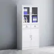 Home Office File Cabinet with Drawers - White Steel - 1