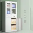 Home Office File Cabinet with Drawers - White Steel - 5