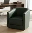 Modern Leather-Style Tub Chair - Green - 3