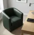 Modern Leather-Style Tub Chair - Green - 4