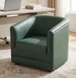 Modern Leather-Style Tub Chair - Green - 5
