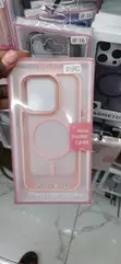 Pink Matte iPhone 15 Pro Case with Rose-Gold Metallic Camera Frame - 1