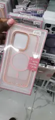 Pink Matte iPhone 15 Pro Case with Rose-Gold Metallic Camera Frame - 2
