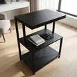 3-Tier Black Office Shelf - 4