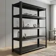 Industrial 5-Tier Black Metal Rack - Rafu ya Hifadhi Imara - 1