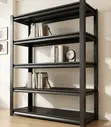 Industrial 5-Tier Black Metal Rack - Rafu ya Hifadhi Imara - 2