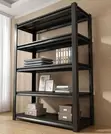 Industrial 5-Tier Black Metal Rack - Rafu ya Hifadhi Imara - 5